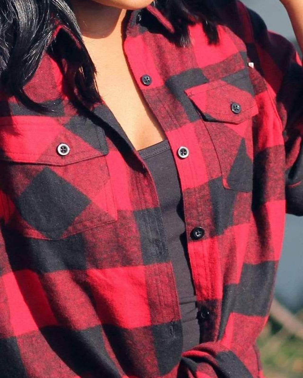 Women's Red Buffalo Long Flannel One Wild